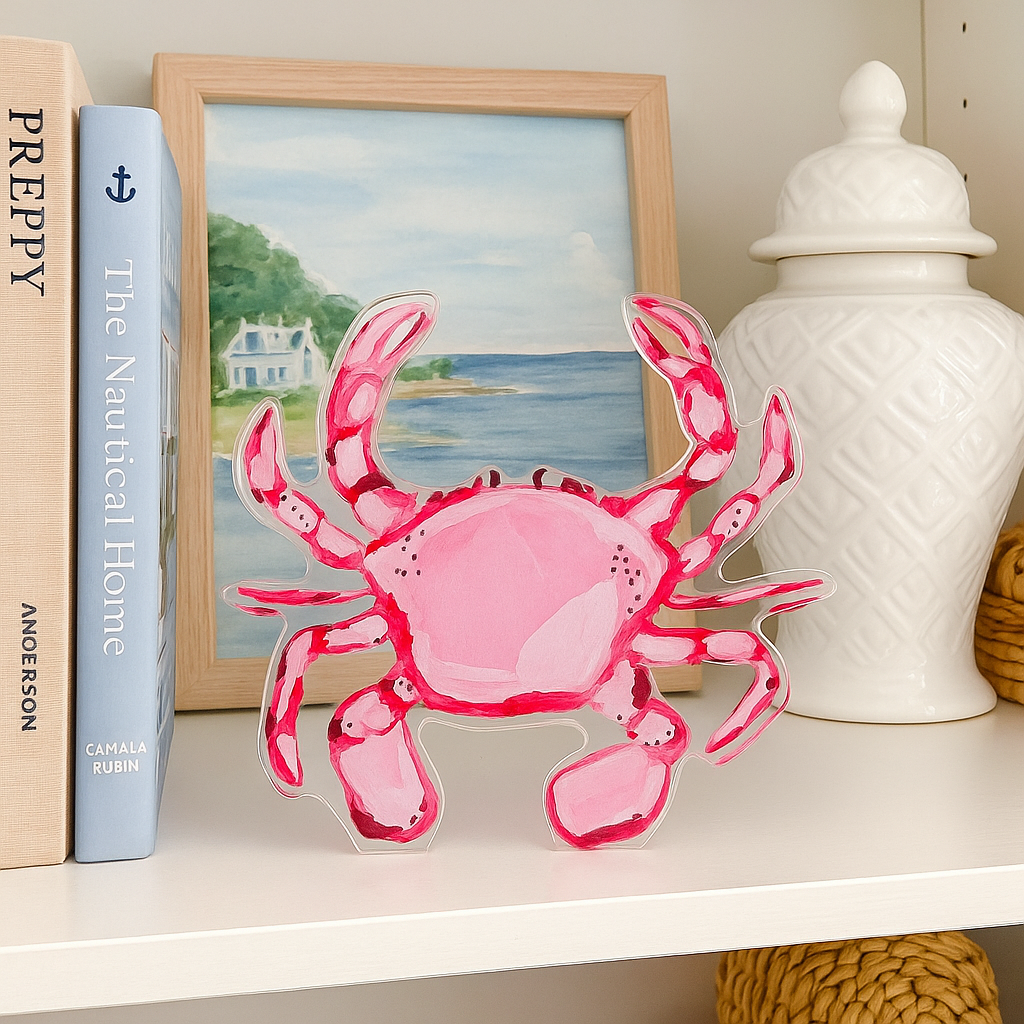 Coastal Crab Acrylic Shelfie