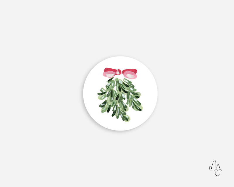 Mistletoe Round Sticker