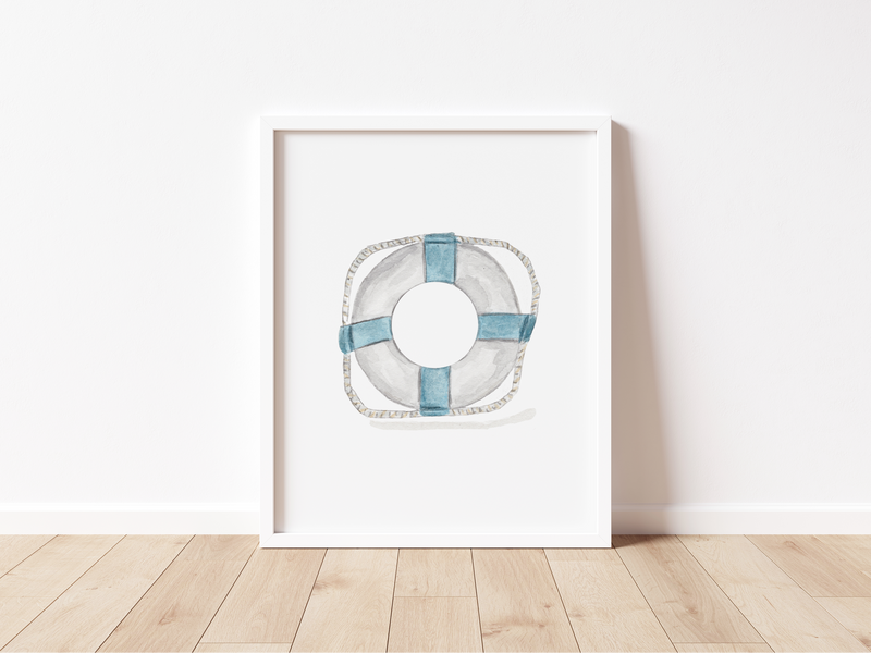 Blue and White Float Art Print