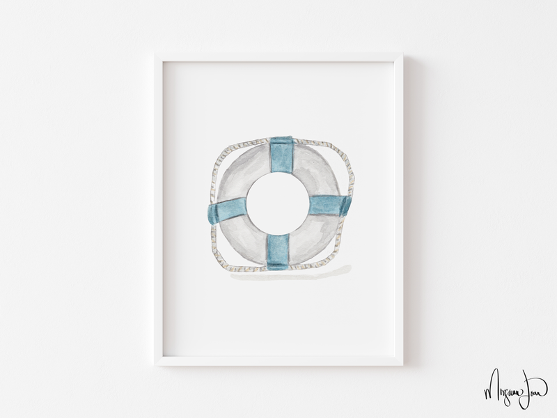 Blue and White Float Art Print