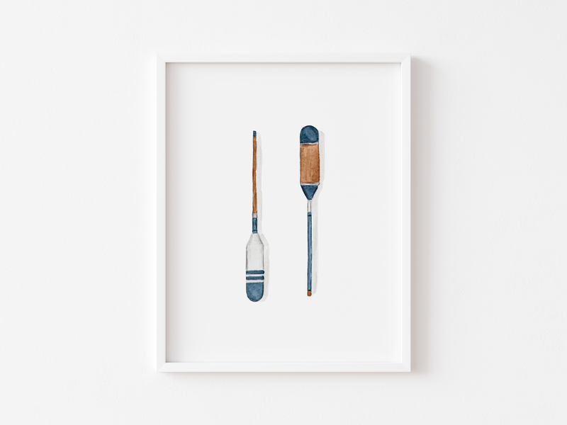 Navy Oars Art Print