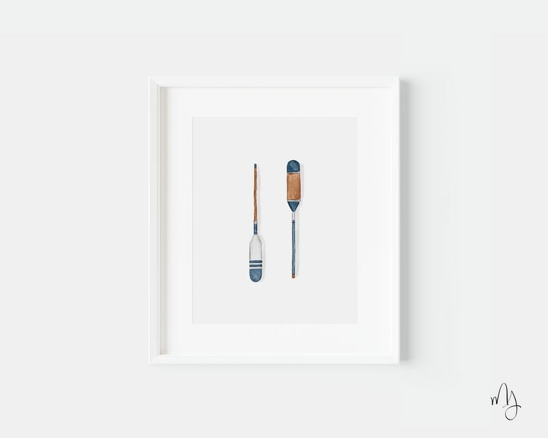 Navy Oars Art Print