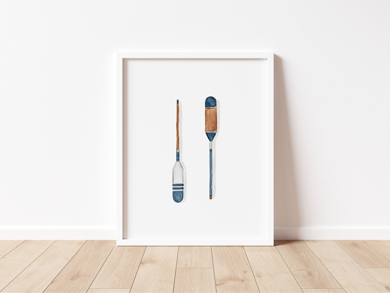 Navy Oars Art Print