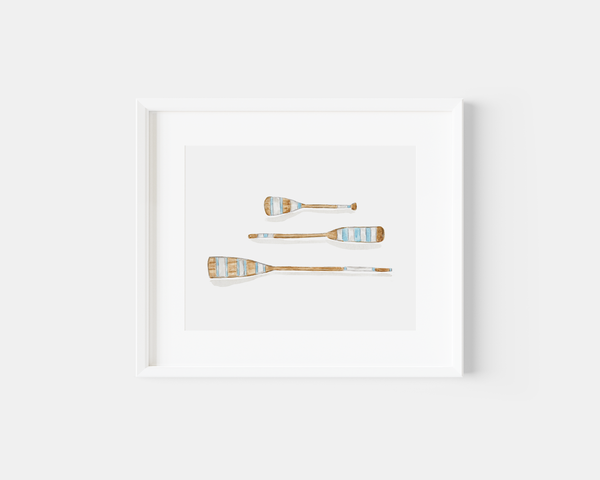 Blue and White Oars Art Print