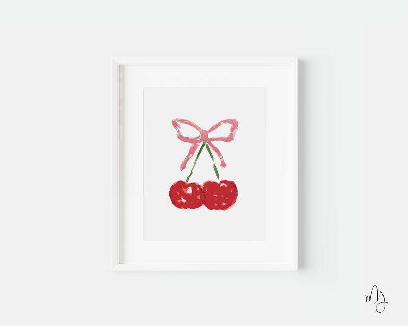 Cherry Bow Art Print