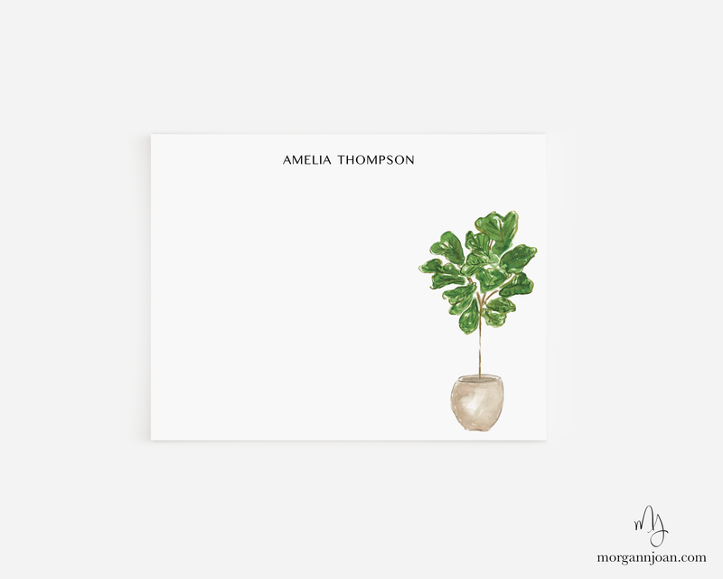 Fiddle Leaf Fig Personalized Notecards