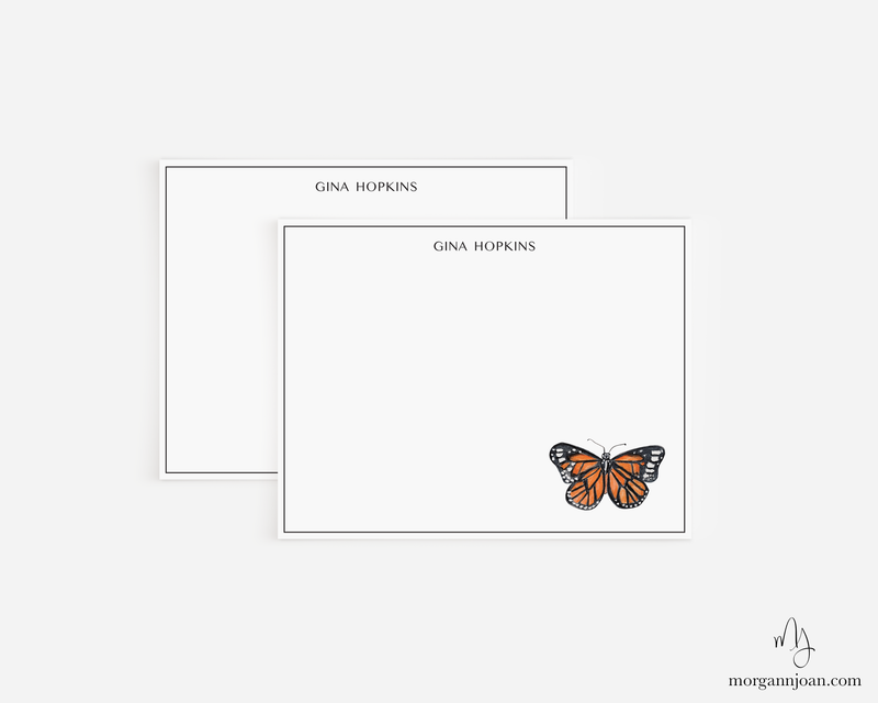 Monarch Butterfly Personalized Notecards