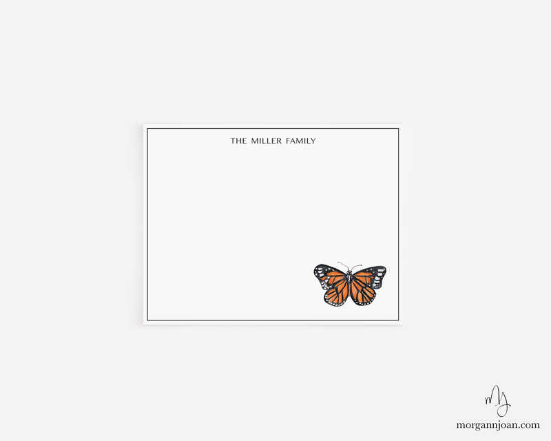 Monarch Butterfly Personalized Notecards