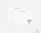 Patriotic Floral Bouquet Personalized Notecards