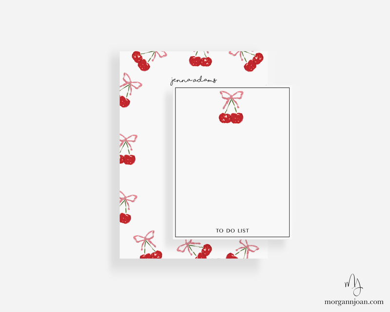 Cherry Bow Notepad Gift Set