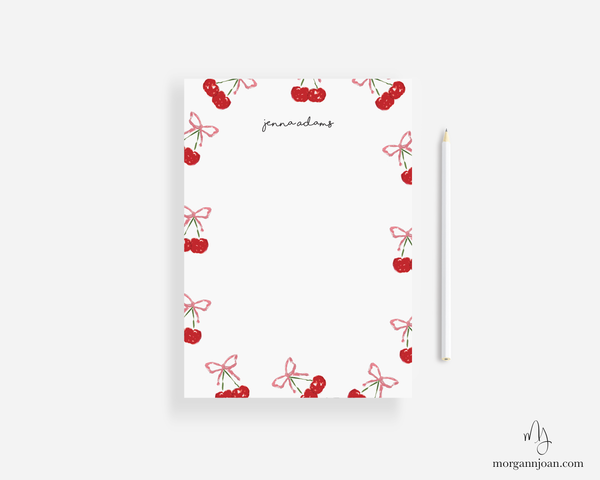 Cherry Bow Large Notepad