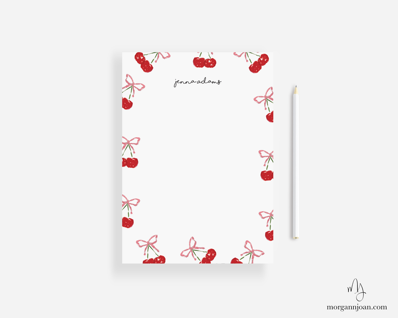 Cherry Bow Large Notepad