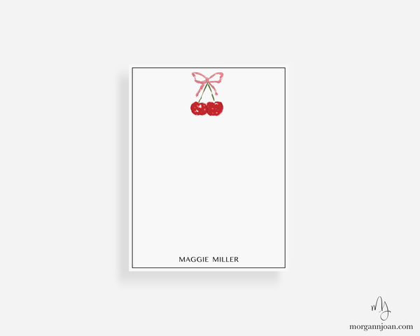 Cherry Bow Small Notepad