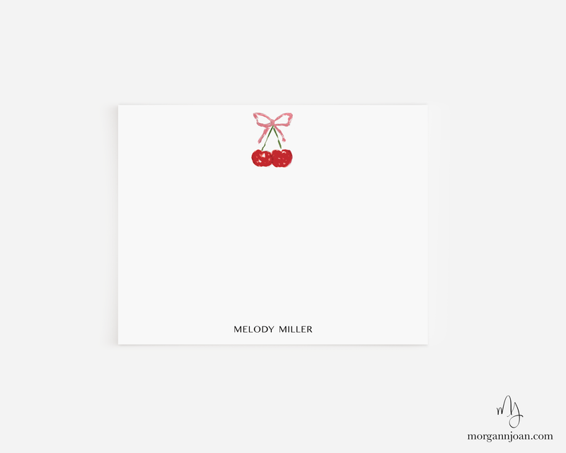 Cherry Personalized Notecards