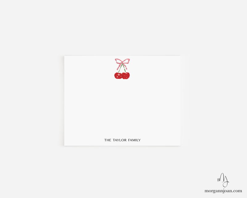 Cherry Personalized Notecards