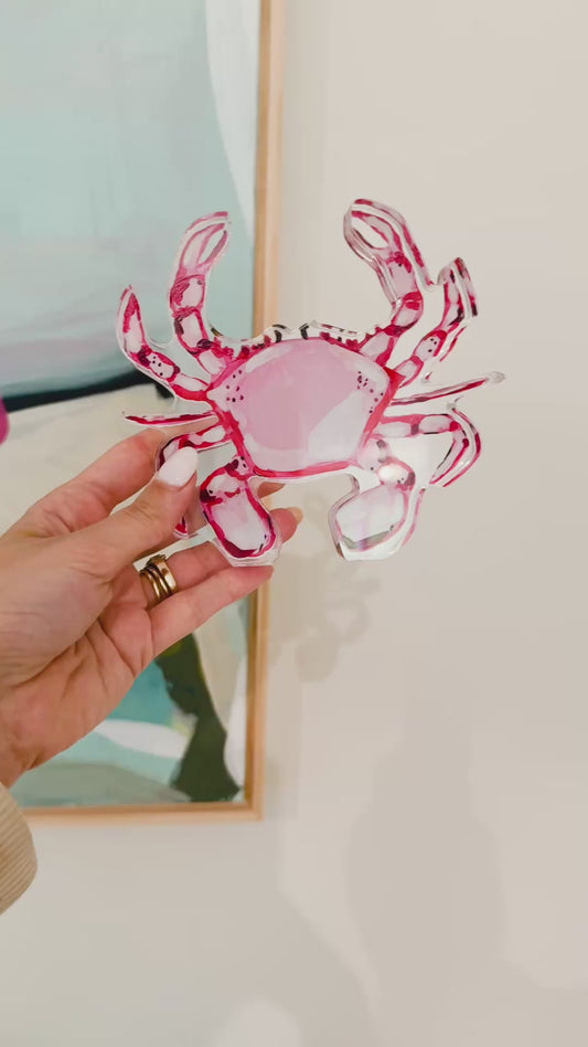 Coastal Crab Acrylic Shelfie
