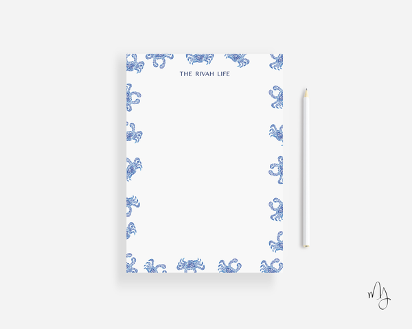 Blue Crab Large Notepad