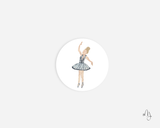 Ballerina Round Sticker