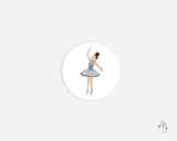 Ballerina Round Sticker