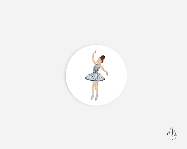 Ballerina Round Sticker