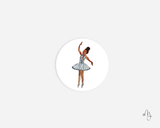 Ballerina Round Sticker