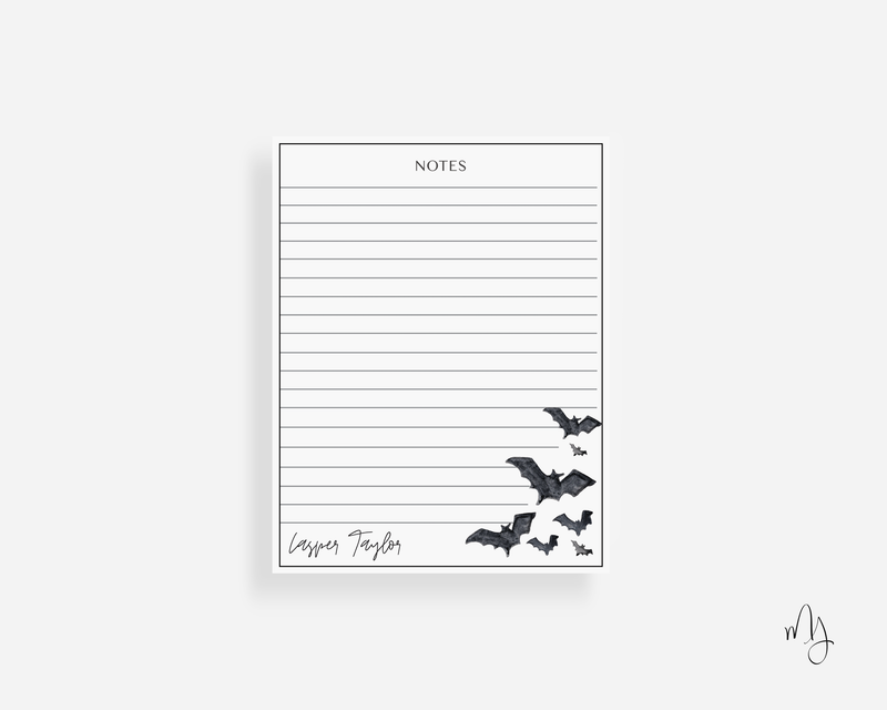 Personalized Spooky Bats Small Notepad