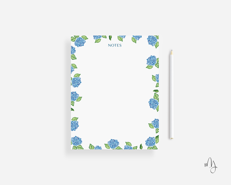 Personalized Blue Hydrangea Small Notepad