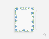 Personalized Blue Hydrangea Small Notepad