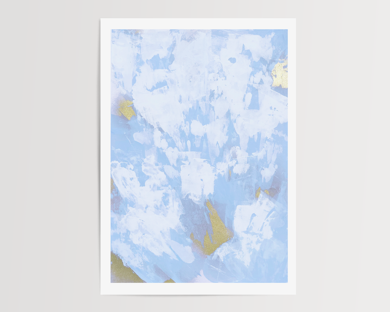 Clouds Above Abstract 18x24 Paper Painting