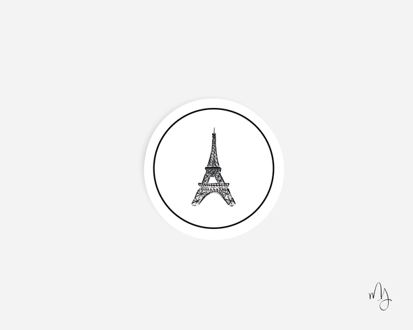 Eiffel Tower Round Sticker