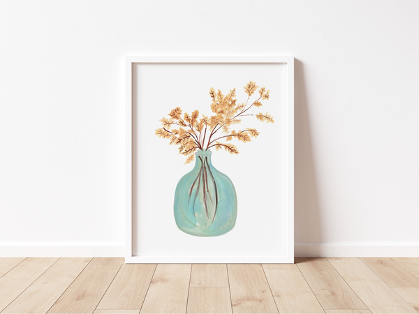 Turquoise Fall Foliage Art Print