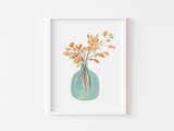 Turquoise Fall Foliage Art Print