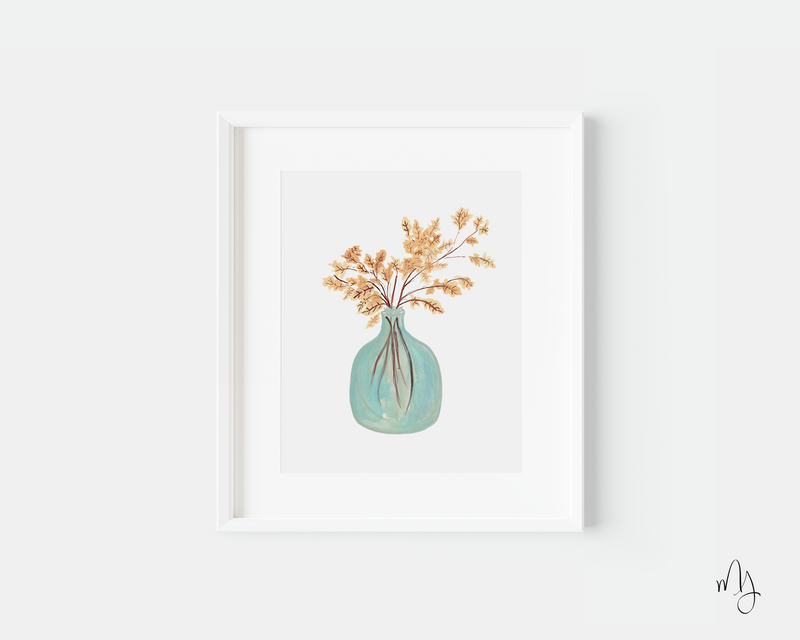 Turquoise Fall Foliage Art Print