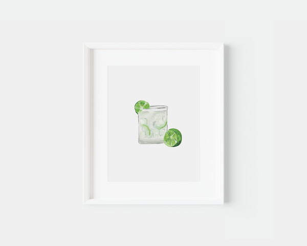 Gin and Tonic Cocktail Art Print