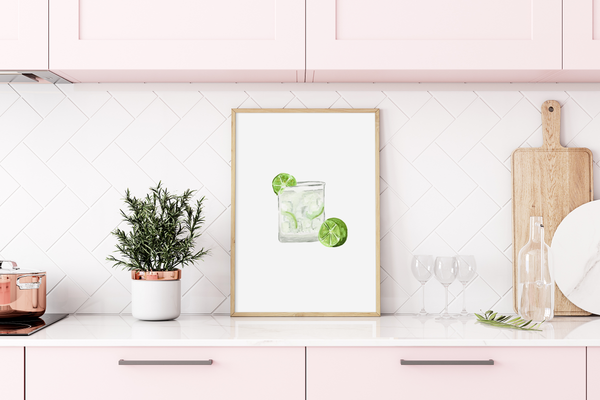 Gin and Tonic Cocktail Art Print