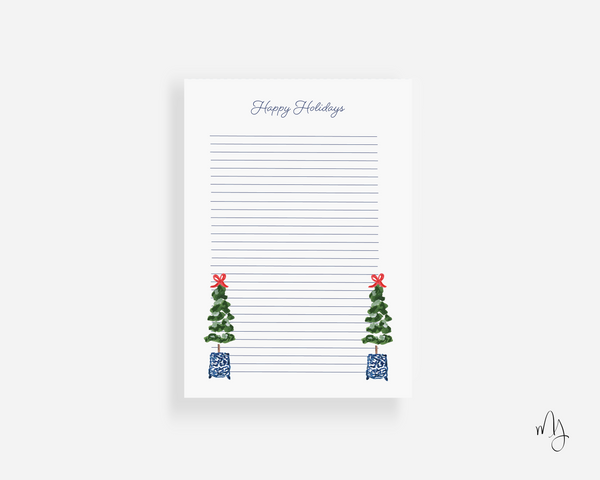 Personalized Holiday Topiary Large Notepad