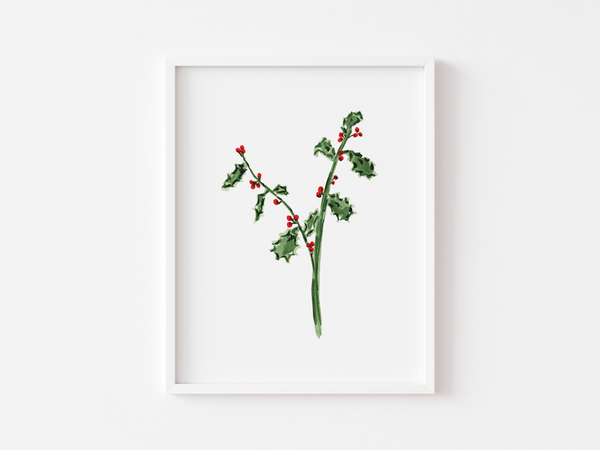 December Holly Art Print