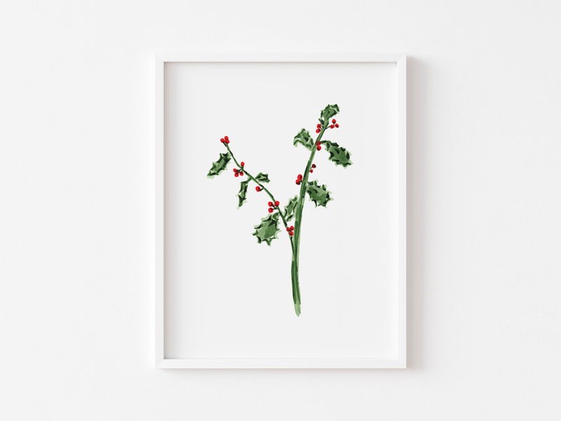 December Holly Art Print