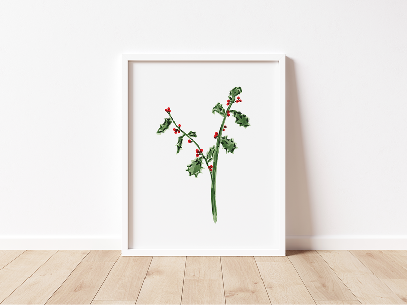 December Holly Art Print