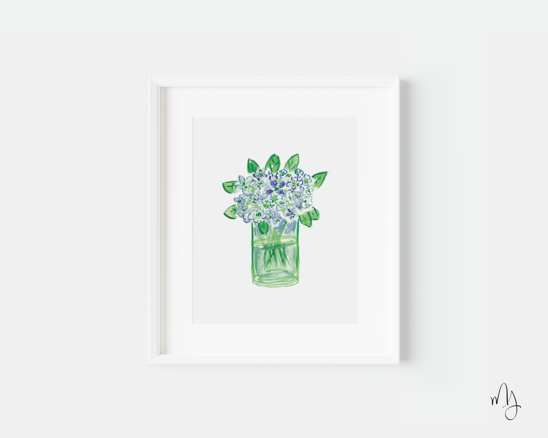 Inspired Hydrangea Art Print