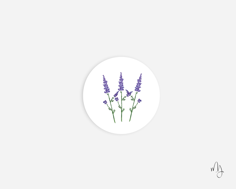 July Larkspur Flower Round Sticker