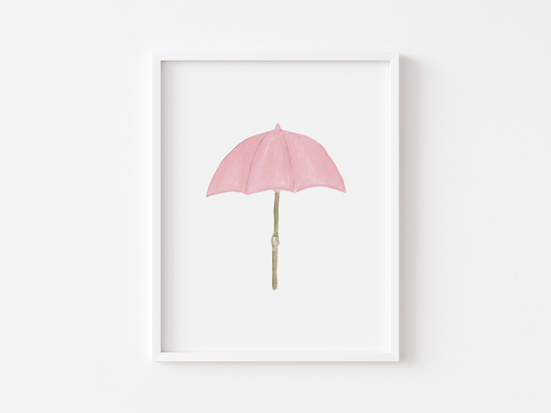 Light Pink Umbrella Art Print