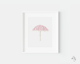 Light Pink and White Striped Umbrella Art Print