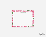 Peony Border Personalized  Notecards