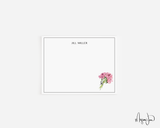 Rose Stem Floral Personalized Notecards