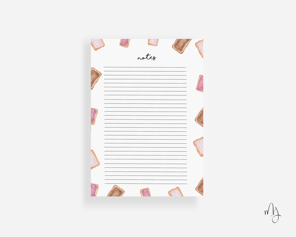 Personalized Pink Pop Tart Large Notepad