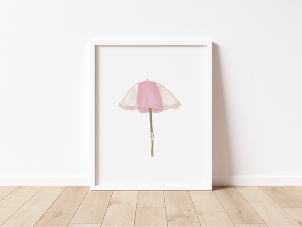 Light Pink and White Umbrella Art Print