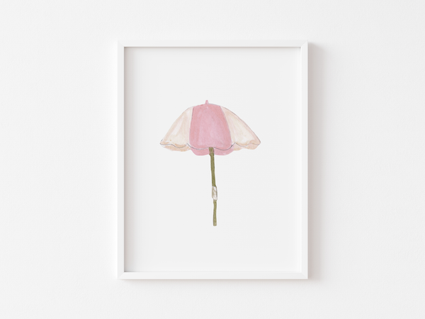 Light Pink and White Umbrella Art Print