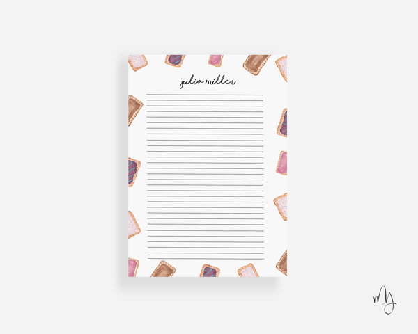 Personalized Pop Tart Large Notepad