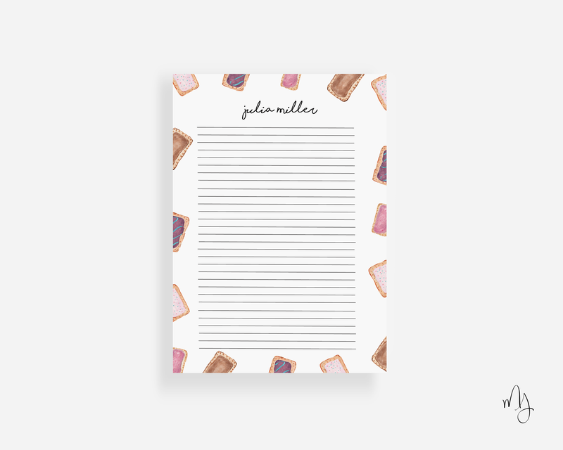 Personalized Pop Tart Large Notepad